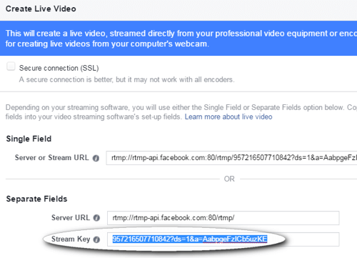 facebook live create stream