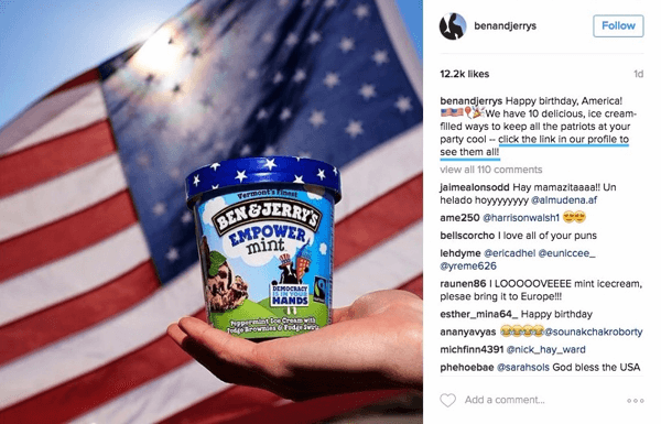 ben and jerrys instagram