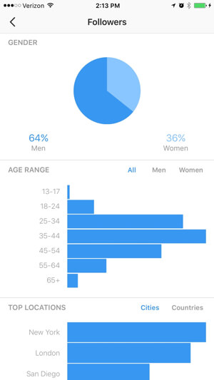 instagram business profile insights followers