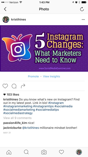 instagram promote post