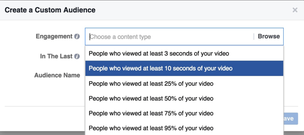 facebook video custom audience