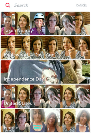 snapchat memories search