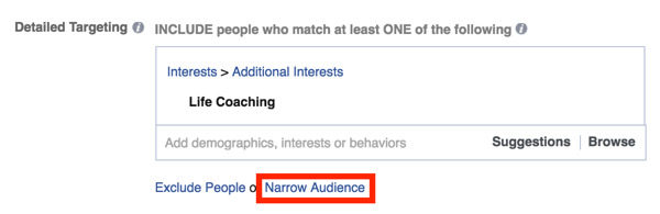 facebook ads narrow audience