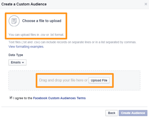 facebook create custom audience