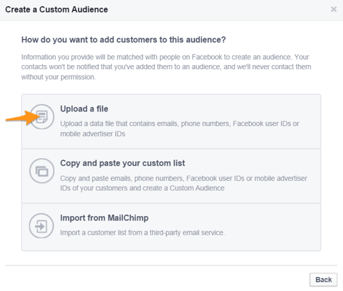 facebook create custom audience