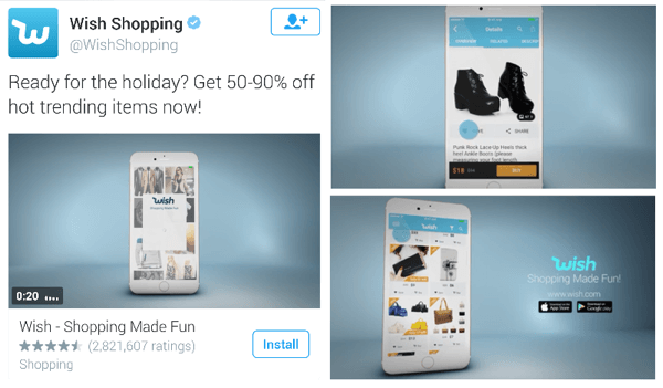 wish shopping twitter video ad