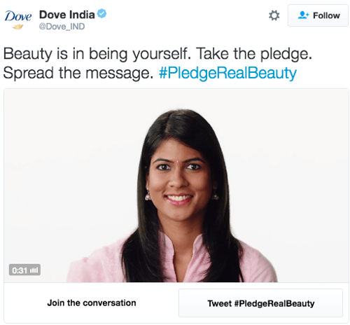 dove india twitter conversational ad