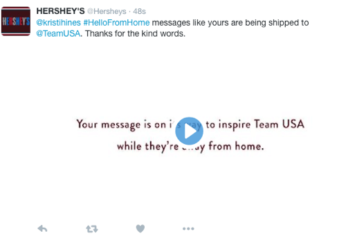 Hersheys Twitter-Konversationsanzeige