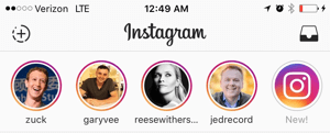 instagram stories button