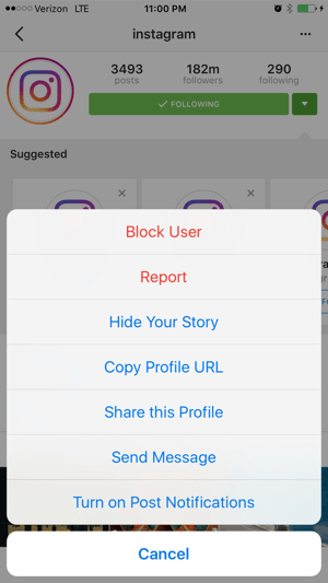 instagram turn on post notifications