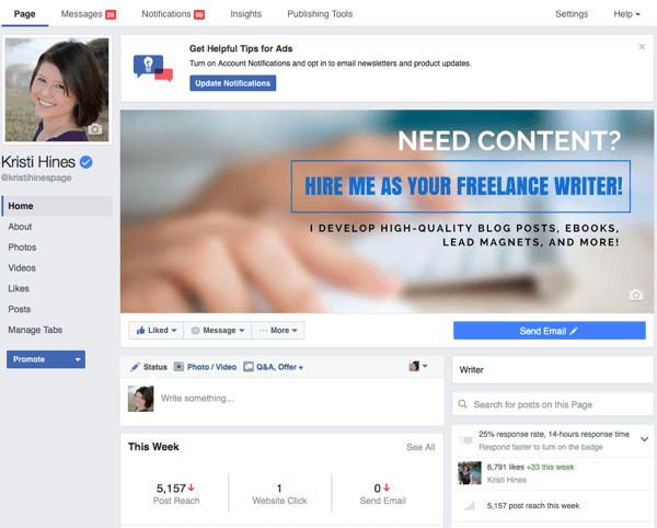 new facebook page admin design