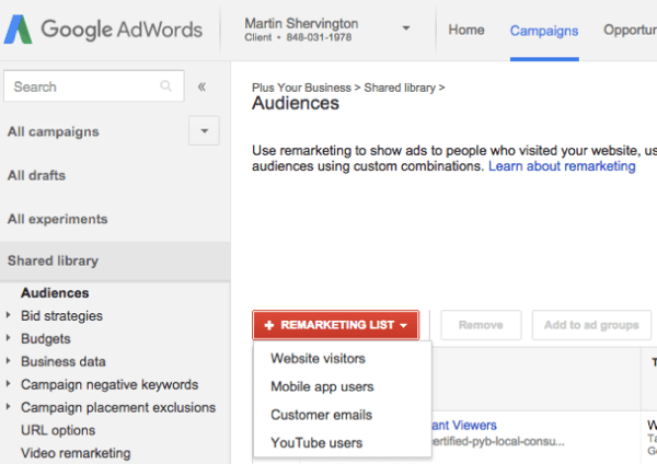 google adwords account