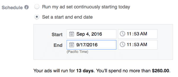 facebook ad scheduling