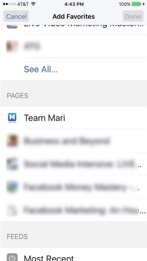 facebook add favorites on mobile