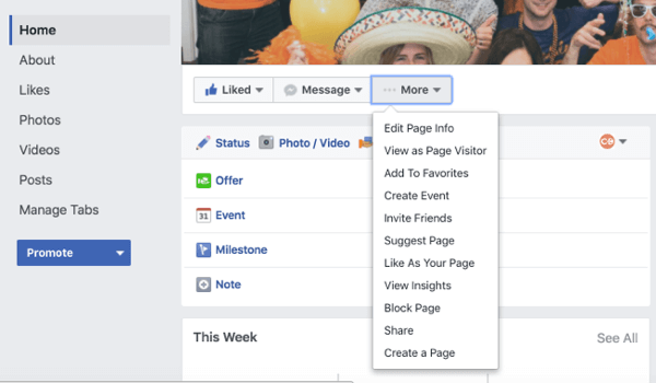 manage facebook tabs