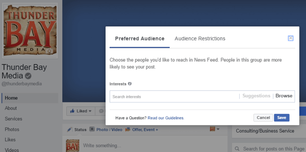 facebook preferred audience