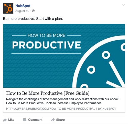 hubspot facebook post