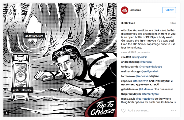 old spice instagram choose your own adventure