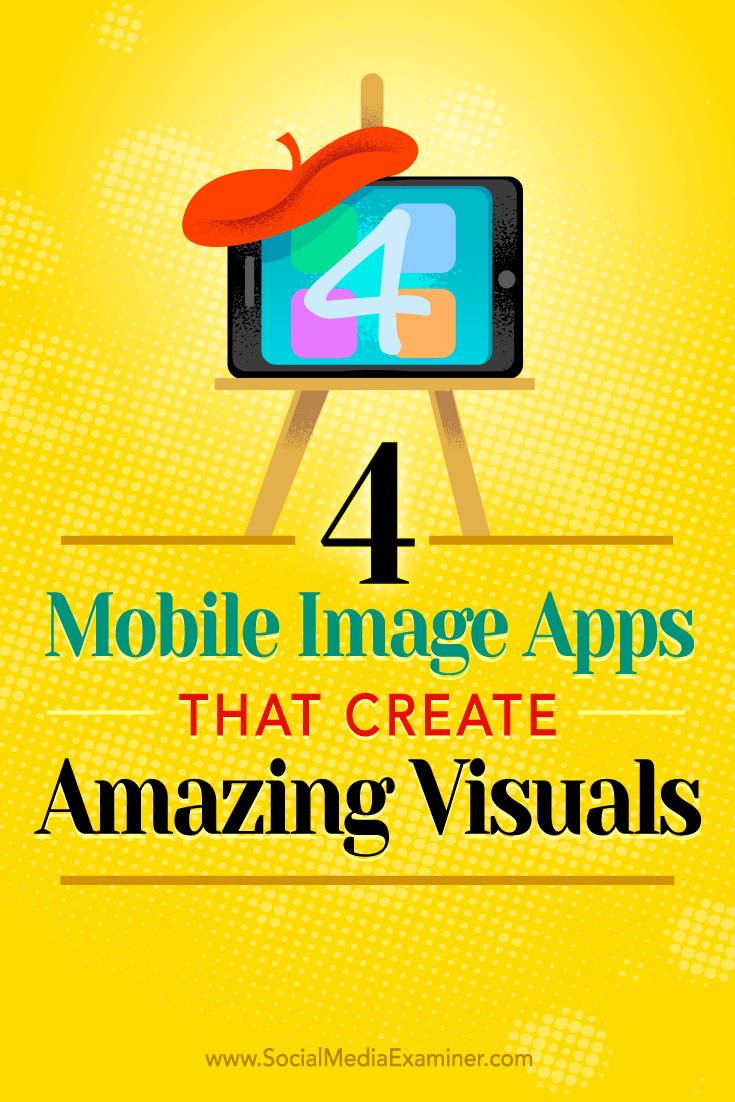 Tips on four mobile apps to help you create amazing social media images on the go.