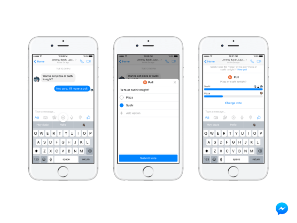 facebook messenger polls and payments