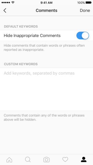 instagram keyword comment moderation