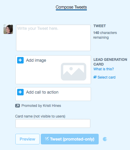 create twitter lead generation card