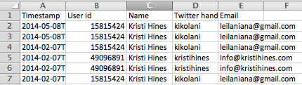 export twitter leads to csv file