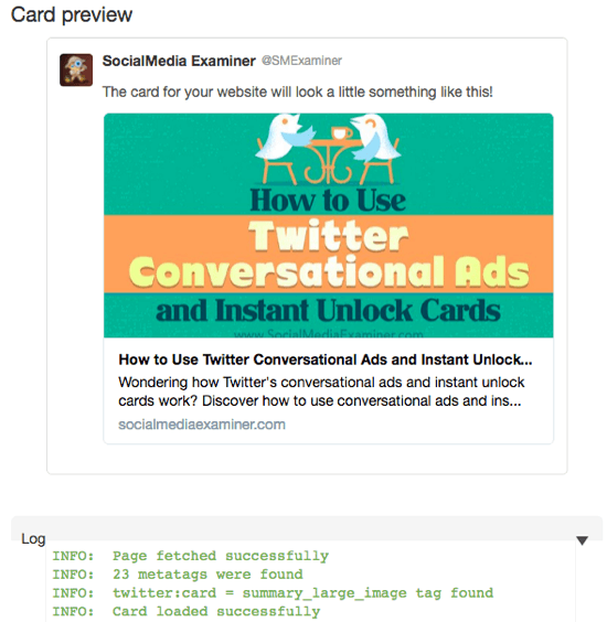 twitter card validator