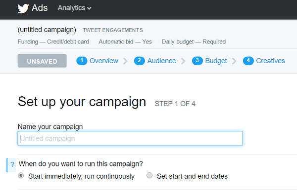 twitter ad setup