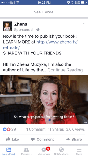 zhena facebook video ad