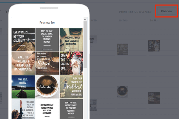 later allows you to preview your post feed to plan ahead for artistic presentation