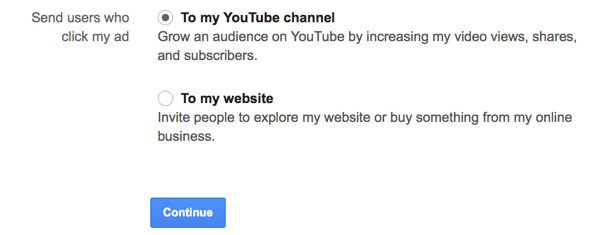 youtube ad click conversion destination setting