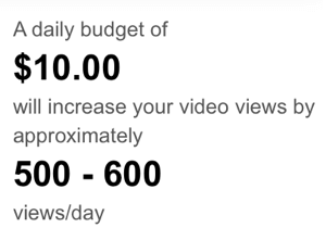 approximate number of projected youtube ad views