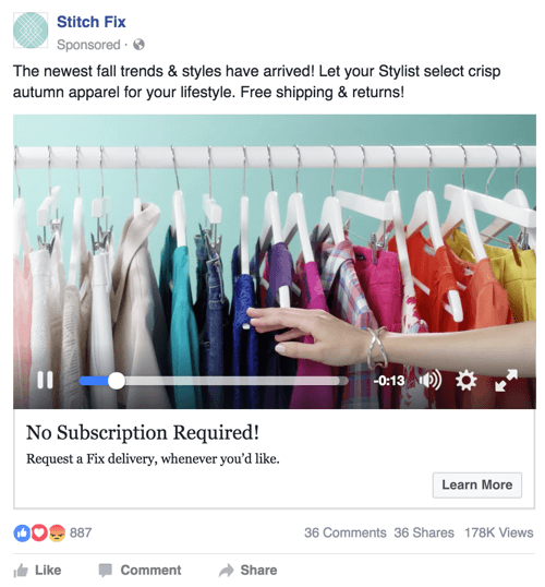 stitch fix facebook video ad
