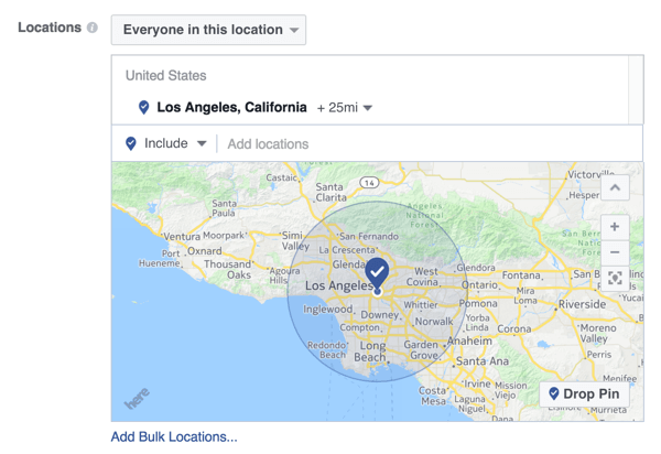 target a specific geographic area with facebook ad