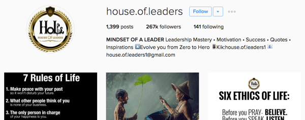 house of leaders instagram bio