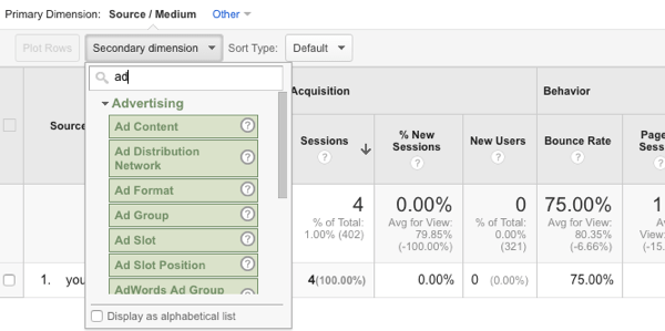 add column to google analytics