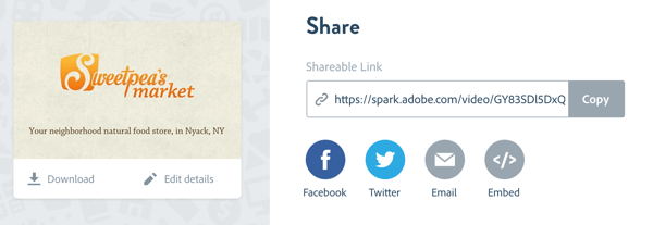 adobe spark shareable link