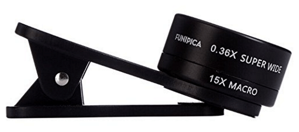 Clip FUNIPICA over your computer or mobile device camera lens to get a wider lens.
