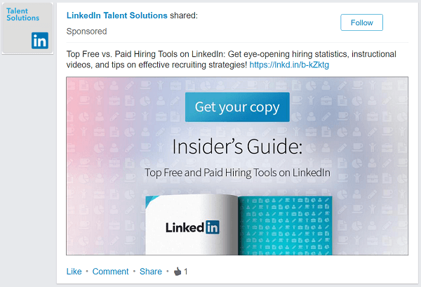 linkedin sponsored ad