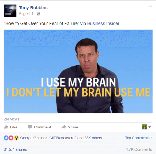 tony robbins facebook post