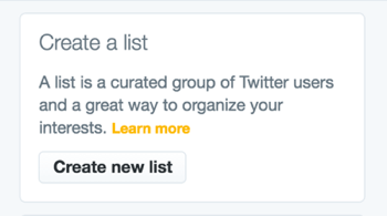 create twitter list