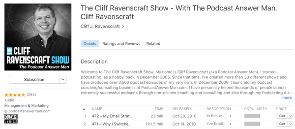 the cliff ravenscraft show