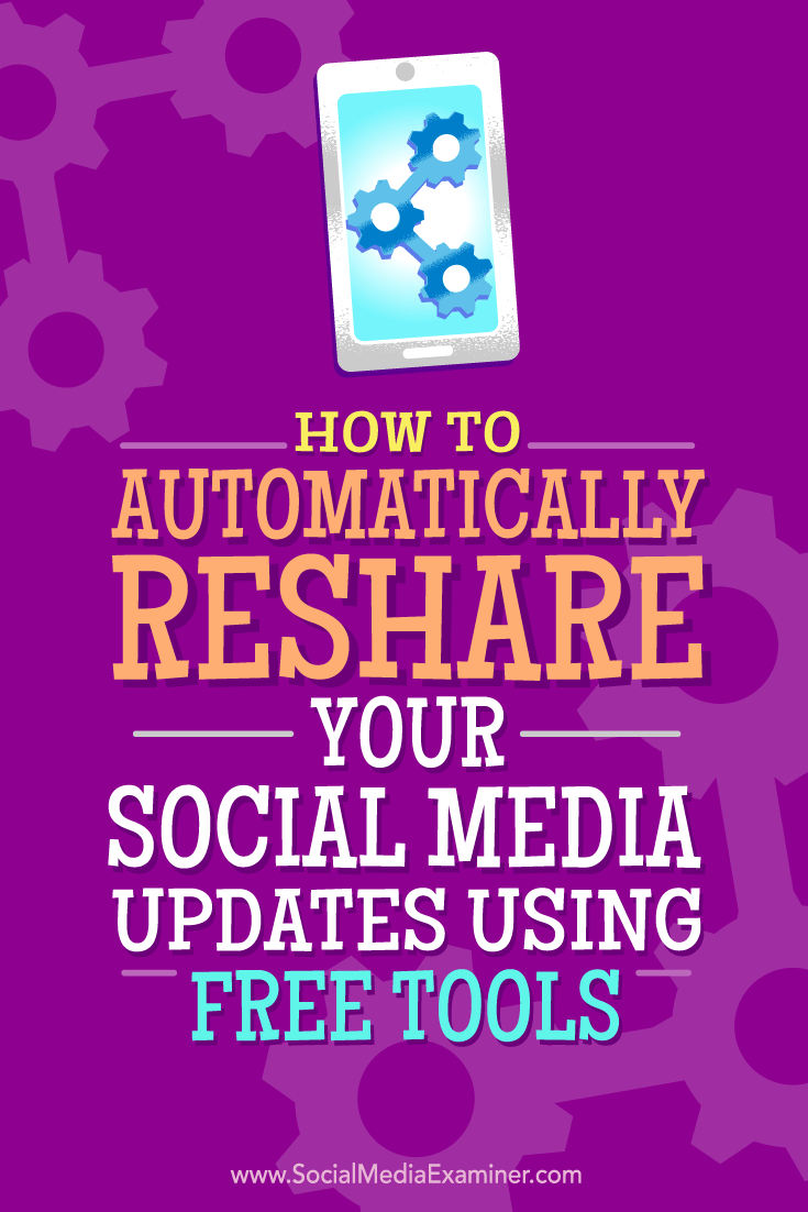 Tips on how you can automatically reshare your social media updates with free tools.