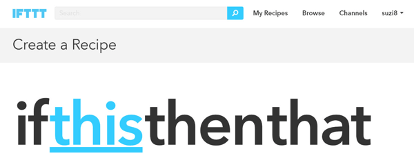 set up ifttt recipe