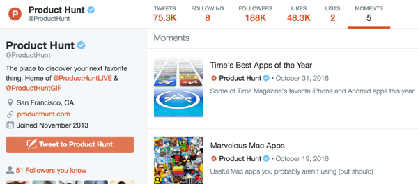 You'll find your Twitter moments on the Moments tab of your profile.