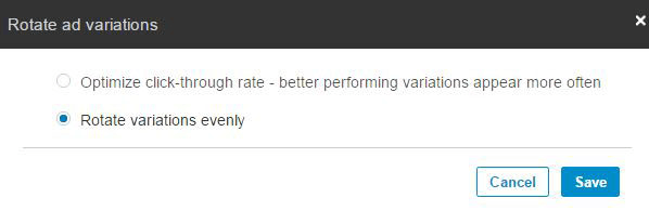 Be sure to select Rotate Variations Evenly in LinkedIn Campaign Manager.