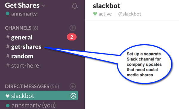 Slack lets you create channels so you can organize conversations for different groups of employees.