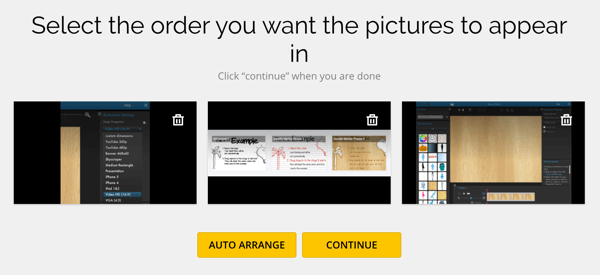 Arrange your images in the order you want in MakeaGIF.