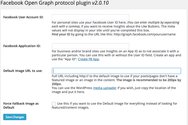 The WP Facebook Open Graph Protocol plugin adds proper tags and values to your blog to increase shareability.